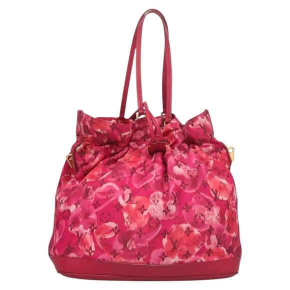 LOUIS VUITTON Ikat Flower Noe full MM Shoulder Bag Nylon Red - Picture 2 of 15